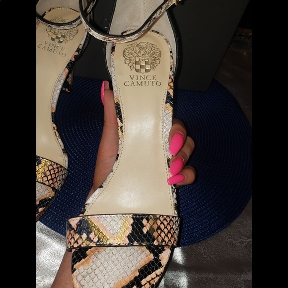 Vince Camuto Snake Print Heels - Picture 6 of 8